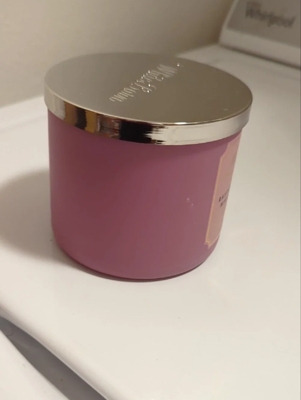White Barn Raspberry Mimosa Candle - Mauve Pink Jar with Silver Lid